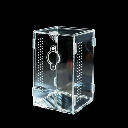 Acrylic Jumping Spider Enclosure,Reptile Enclosure,Bug Habitat, for Small Tree Dwelling Reptiles,Arboreal Tarantula Enclosure, Spider Terrarium Kit,Plastic Terrarium(4.7" X 4.7" X 8") - color: A2