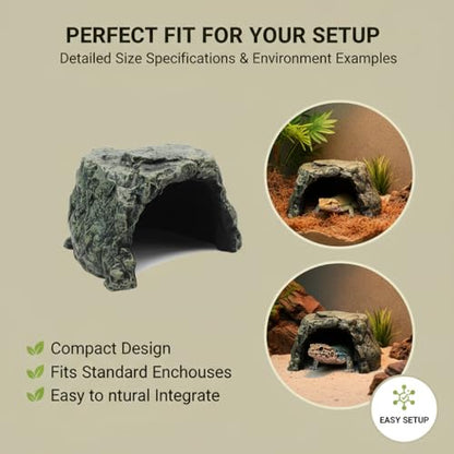 Generic Rock Hide Cave for Reptiles & Amphibians, Large Aquarium Fish Hide Cave Decoration, Stone Cave Hide House Terrarium & Aquarium Accessories for Betta, Shrimp, Turtle, Bearded Dragons, Lizards