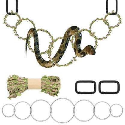 Snake Enrichment Rings for Ball Python, Climbing Toys for Corn Snake Enrichment Toys Snakes Climbing Accessories for Terrarium, Bearded Dragon, Chameleon, Iguana, Gecko, Parrot(Symmetry)