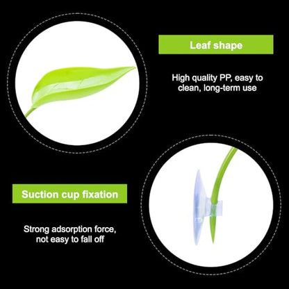 MiOYOOW 3PCS Betta Leaf Hammocks, Suction Cups Leaf Decorations for Terrarium, Reptile, Small Fish Sleeping Resting Hiding Playing Breeding