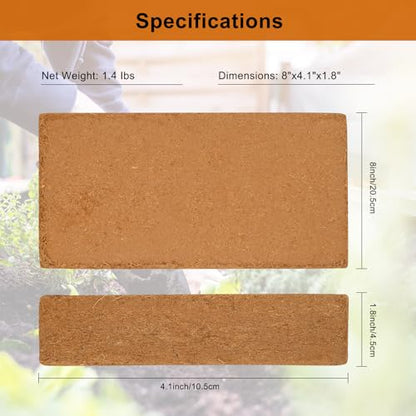 10 Pack Premium Coco Coir Bricks, Coco Coir for Plants, Coconut Fiber Substrate with Low pH & EC, Organic Coconut Fiber for Indoor & Outdoor Gardening and Potting Mix