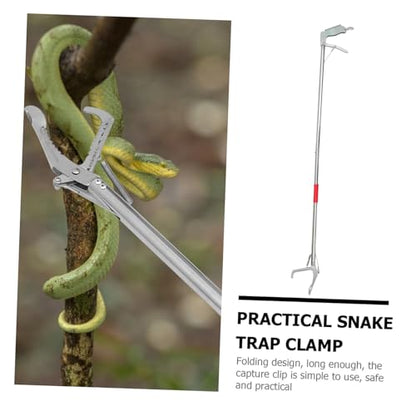 Toddmomy 1pc Stainless Steel Snake Catcher Practical Reptile Capture Tool for Safe Handling Folding Design for Easy Storage and Use