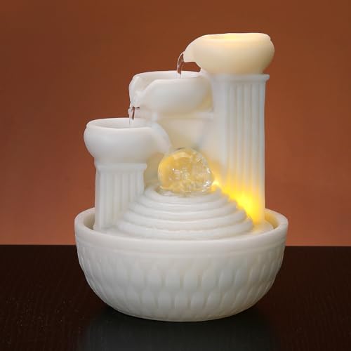 Tabletop Water Fountain - Desktop Waterfall Fountain Indoor Tabletop Humidifiers Home Decoration for Office, Living Room, or Bedroom - color: L2504