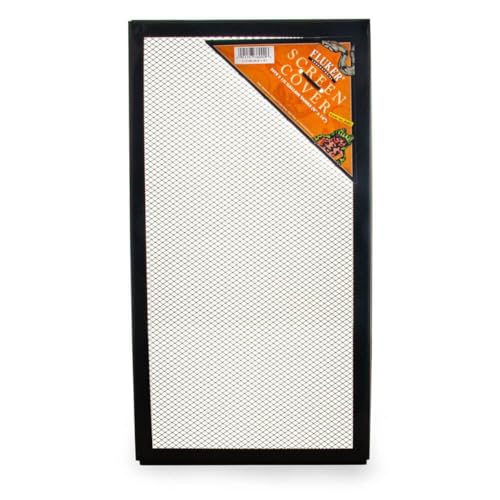 Fluker Labs SFK38008 Metal Screen Cover for Pet Habitat, 18 by 36-Inch, Black