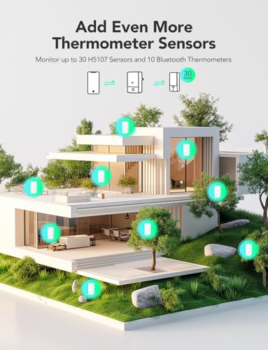 GoveeLife Outdoor Indoor Wireless Wi-Fi Gateway Thermometer Hygrometer, IP65 Waterproof Temperature Humidity Sensor Monitor with Remote APP Alert, 1312ft Monitoring Range,for Home, Greenhouse, Patio - style: LoRa Gateway + 1 Sensors