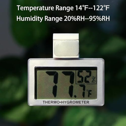 AQUA KT Reptile Terrarium Digital Thermometer Humidity Gauge Hygrometer High Accurate for Lizard Snake Bearded Dragon Amphibian Cage Accessory