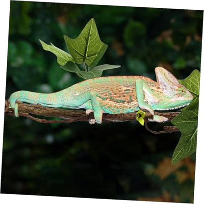 Toyvian 2Pcs Reptile Jungle Vines Bend Branches with Leaves Terrarium Decoration for Leopard Gecko Iguana Dragon Climbing Pet Supplies with Strong Suction Cups
