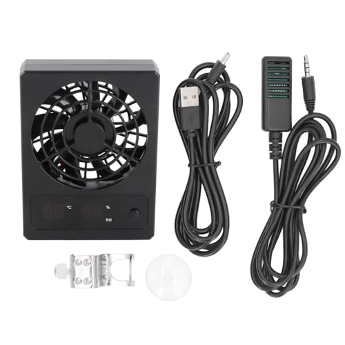 Reptile Tank Ventilation Fan, Quiet Cooling Dehumidifier with Hooks Mounting for Rainforest Terrarium Vivarium
