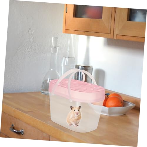 SUPVOX 2pcs Portable Small Pet Carriers Handheld Hamster Boxes Turtle Reptile Cages Plastic Travel Cases for Small Animals