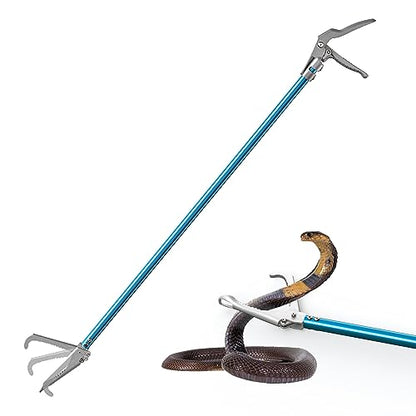 G2 60-inch Professional All-Aluminum Alloy Snake Tong Reptile Grabber Rattle Snake Catcher Wide Jaw Handling Tool with Lock(60inch) - size: 60in