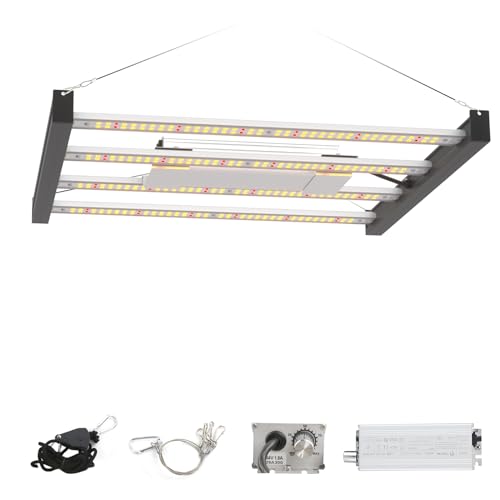 CANAGROW CG1200 LED Grow Light for Indoor Plants 2x2ft Coverage with High Yield Diodes, Sunlike Full Spectrum Dimmable Growing Lamps for Hydroponic Indoor Seeding Veg Bloom Greenhouse(Black) - color: Black