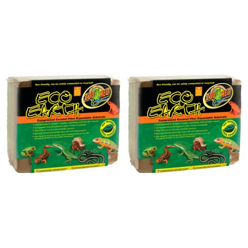 DBDPet Zoomed Eco Earth 3 Bricks Compressed Coconut Fiber Substrate (2 Pack) - Includes Attached Pro-Tip Guide… - size: 2 Pack