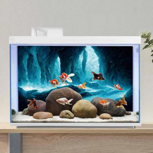 AWERT 36x18 inches Rock Cave Aquarium Background Rock Pillar Terrarium Background Cave Fish Tank Background - size: 36x18in/90x45cm