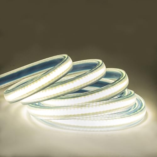 2 Meter Light Strips AC 110V LED Strip Lights IP67 Waterproof Flexible 4000K White LED Rope Lights 6.56 Feet for Under Cabinet Home and Garden(White, 6.56ft) - color: White 4000K, size: 6.56ft