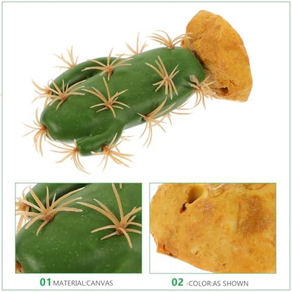 TOYANDONA Artificial Reptile Terrarium Plants and Cactus Decor, Simulated Plastic Habitat Ornament for Amphibians and Lizards Tank Accessories
