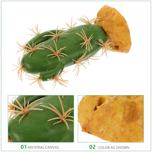 ibasenice Reptile Terrarium Artificial Cactus Plant for Habitat Decor, Lizard Tank Supplies, Sturdy Plastic Reptile Habitat Decoration for Amphibians and Lizards