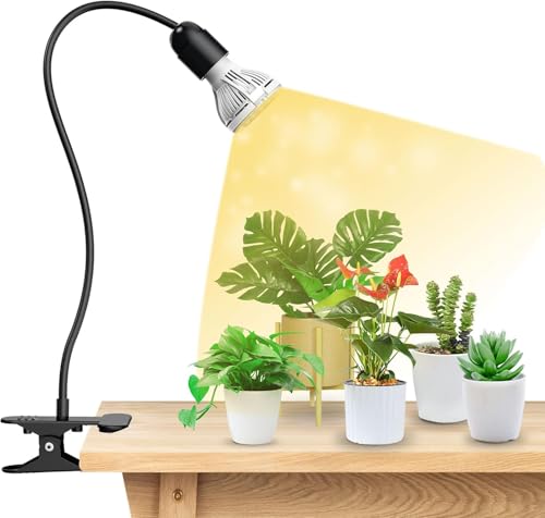 SANSI LED Grow Lights for Indoor Plants, 150W Full Spectrum Gooseneck Clamp Grow Lamp, 10W Power Plant Light with High PPFD for Seeding, Lifetime Free Bulb Replacement Plant Lights for Indoor, 1 Head - size: 1 Head 1 Pack