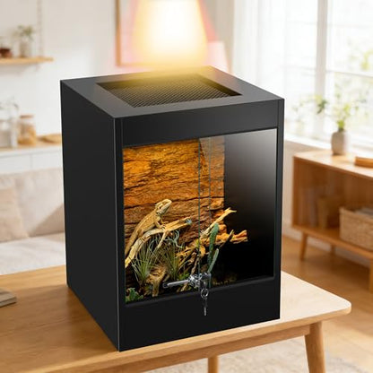 65 Gallon PVC Tall Reptile Terrarium Tank 36x23.6x17.7 Bearded Dragon Tank, Front Opening Reptile Enclosure Habitat with Tempered Glass & Sliding Door for Leopard Geckos, Snakes, Ball Pythons, Lizards - size: 65Gallon
