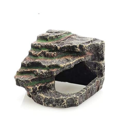 Resin Reptile Tank Accessories Reptile Hides and Caves Habitat Decor for Gecko Snake Frog Turtle Lizards (Large-B) - size: Large-B