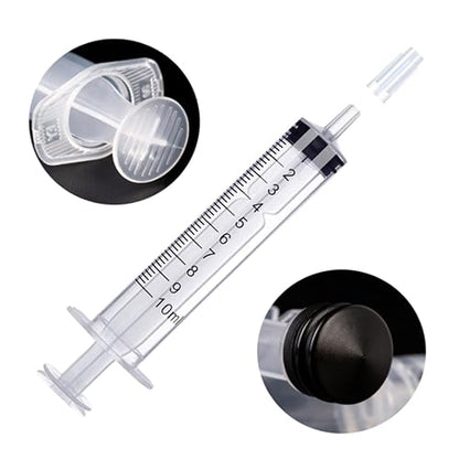 12 Pack 10ml Syringe for Liquid Without Needle,Syringe with Cap,Individually Wrapped,Measurement for Scientific Labs,Measuring Liquids,Pet Feeding,Oil or Glue Applicator (A 12 Pack 10ml) Straight Mouth - size: A 12 Pack 10ml