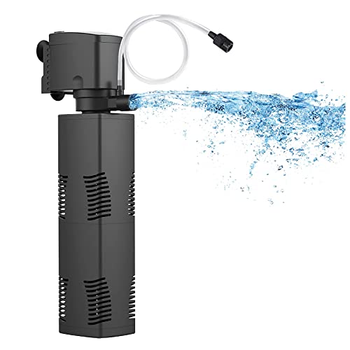 Aquarium Filter for 55-150 Gal. Tank Crystal 300GPH Biochemical Filtration Powerful Pump Submersible Internal Fish Tank Filters Large Tank Pond Clear Wavemaker Air Supply 4 in 1 - size: JP-024F(300GPH)for 55~150 Gallon Tank