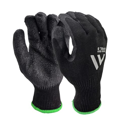 Level 5 A9/F Cut Resistant Gloves HPPE + Steel Wire Palm-Coated Textured Latex Anti-Stab/Puncture for Durian Opening - size: X-Large