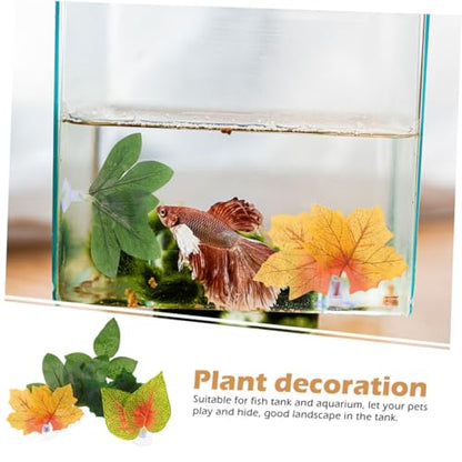 BESPORTBLE 10pcs Reptile Tank Plants with Suction Cups, Lifelike Artificial Terrarium Plant Ornaments for Lizard, Chameleon, Snake Habitat Decoration, Aquarium Landscaping Accessories