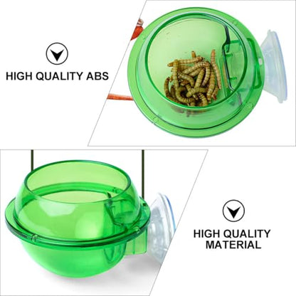Healifty 4pcs Reptile Feeder and Drink Bowl with Suction Cup, Climbing Lizard Food Dish for Terrarium, Suitable for Chameleon, Gecko, and Bearded Dragon Feeding