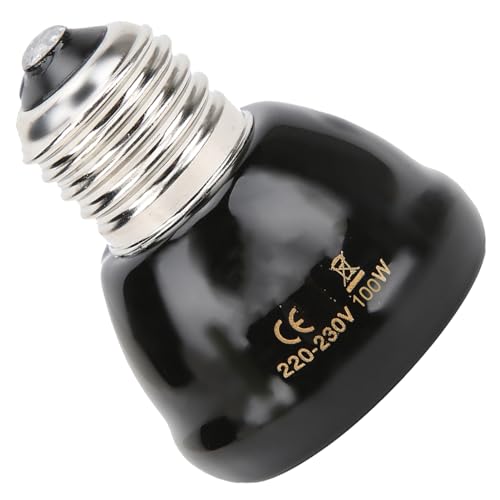 Kikumi E27 Ceramic Heating Lamp, 100 W Infrared Reptile Heat Lamp with Spiral Surface Design for Reptiles, High Humidity Environments, Long Life Up to