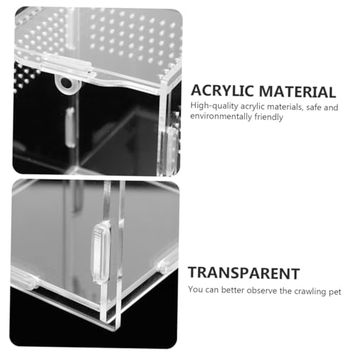 balacoo 1pc Acrylic Reptile Box Transparent Feeding Habitat for Spiders Snakes and Pets Lightweight Breeding Case Light Transmission for Transporting and Observing Pets