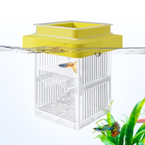 Aquarium Fish Breeding Box Floating Acrylic Hatchery Incubator Tank with Isolation Box for Guppy Baby Betta Saltwater or Injured Fish