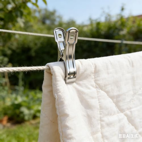 40 PCS Stainless Steel Greenhouse Clamps, Strong Grip Metal Clips for Garden - Secure Shade Cloth, Plant Netting & Covers on Hoops, Universal Garden Tools with Small Metal Clamps