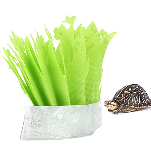 Reptile Hideout Box Humidifier Efficient Natural Gasification for Tortoise Lizards, Foldable Humidification with Simulation Plant for Easy Moist Air, Ecofriendly Material, Size 18.5x6.9in