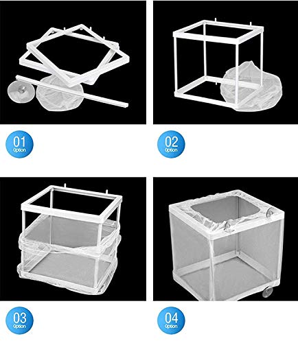 COMOK Fish Hatchery Breeder Box Aquarium Separation Net Nylon Incubator Mesh Fish Breeding Tanks Isolation Box White Square 20PCS - color: White Square