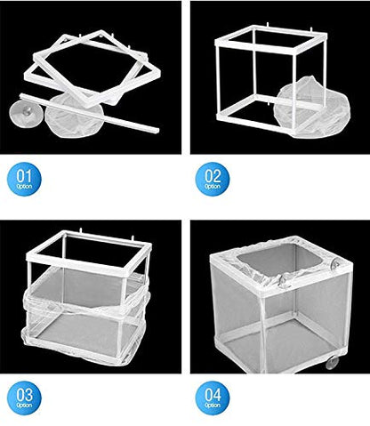 COMOK Fish Hatchery Breeder Box Aquarium Separation Net Nylon Incubator Mesh Fish Breeding Tanks Isolation Box White Square 20PCS - color: White Square