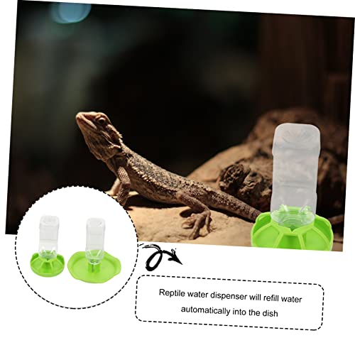 2sets Crawling Pet Food Feeders Reptile Water Feeders Lizard Water Basins Pet Food Turtle Aquarium