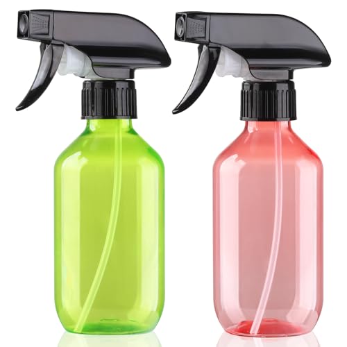 Bynccea Plastic Spray Bottles 2 Packs - 10 oz/300 ml Empty Small Water Spray Bottles - BPA Free Plastic Refillable Containers for Hair, Gardening, Plants
