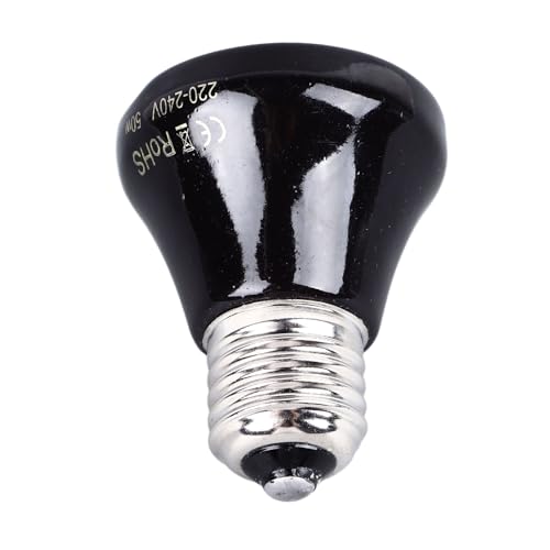 YOUTHINK Versatile Reptile Heat Lamp Ceramic Heat Emitter Stable Temperature, for Reptiles Cats Parrots Black (50w) - size: 50w