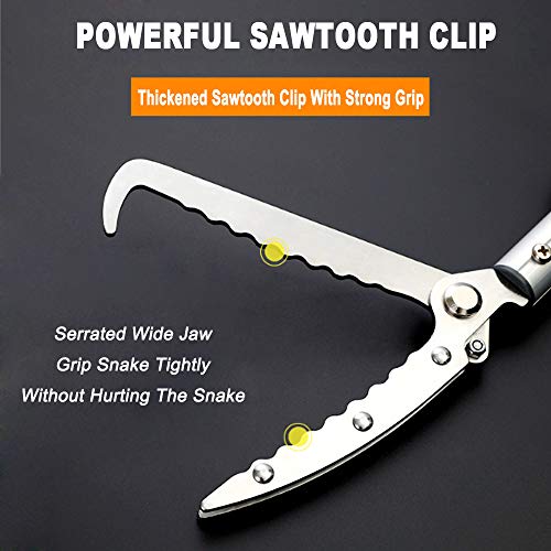 Snake Tong Rattle Snake Reptile Catcher Grabber,with Wide Jaw and Comfortable Grip Handle, Handling Tool Equipped with Snake Hook and Bagging,More Professional (43 Inch（110cm）) - style: 43 Inch（110cm）