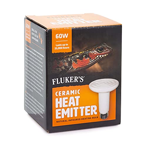 Fluker's Ceramic Heat Emitter, Natural Infrared Heating Bulb for Reptiles, 60 Watt