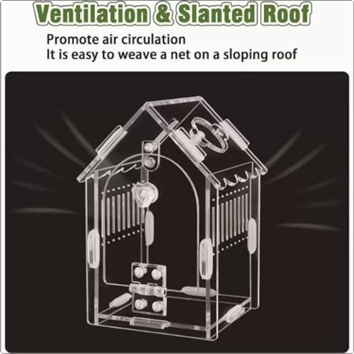 Reptile Breeder Box, Transparent Animal Container Tank, Ventilated Terrarium for Small Pets Secure Escape Proof Design, Easy Feeding Observation Habitat Gecko Frog Snake Use