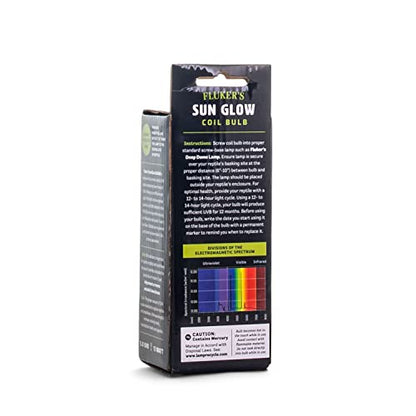 Fluker’s Sun Glow 5.0 UVB Fluorescent Coil Bulb for Tropical Reptiles, Reptile Heat Light Stimulates Natural Synthesis of Vitamin D in Captive Reptiles, 26 Watt - size: 26 Watts