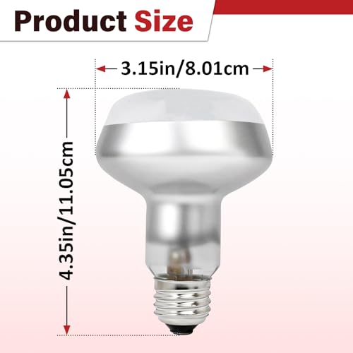4 Pcs Reptile Heat Lamp, 100W UVA Basking Light Bulb, Intense Basking Spot with Simulated Sunlight for Turtles, Chickens, Pet Brooder & Household Heating