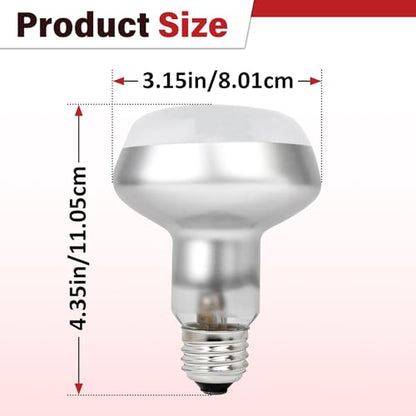 4 Pcs Reptile Heat Lamp, 100W UVA Basking Light Bulb, Intense Basking Spot with Simulated Sunlight for Turtles, Chickens, Pet Brooder & Household Heating