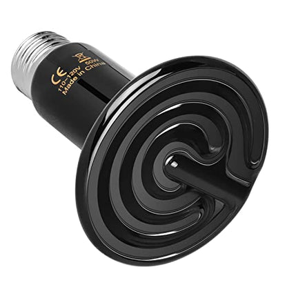 Simple Deluxe 50W Ceramic Heat Emitter Reptile Heat Lamp Bulb No Light Emitting Brooder Coop Heater for Amphibian Pet & Incubating Chicken Black - size: 50 W, style: 1-Pack