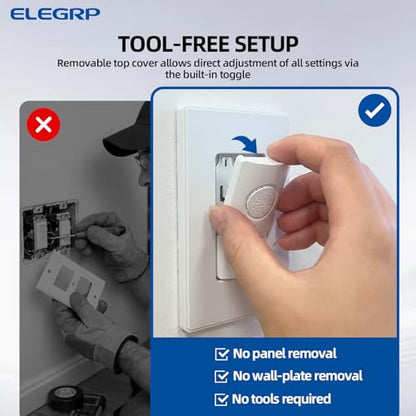 ELEGRP Humidity Sensor Switch for Exhaust Fan, Bathroom Moisture Control, Automate Ventilation, Air Circulation, Ground Wire Required, Single Pole, White, 1 Pack - style: Fan Control Only
