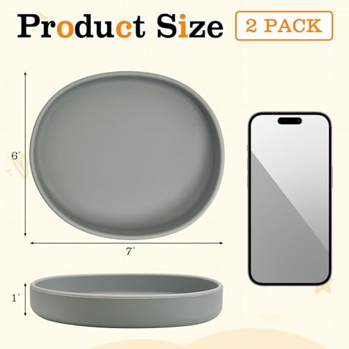 BNOSDM Silicone Dog Food Plate Shallow Dog Bowl Flat Cat Dish 2 Pack Small Puppy Plates for Small Dogs and Cats Whisker Fatigue Pet Feeding Bowls for Dry and Wet Food (Light Brown) - color: 2 Pcs - (Light Brown)