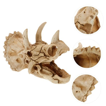 Dinosaur Skull Aquarium Decoration Resin Fish Tank Hideout for Reptiles Turtles and Aquatic Pets Unique Habitat Ornament for Decor