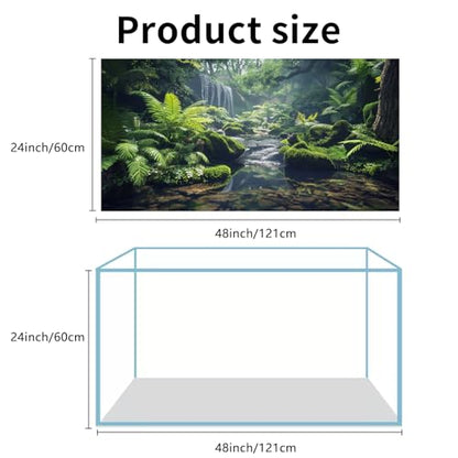 COMSUN 3 Pack Terrarium Background, 48x24 inches Polyester Reptile Backgrounds, Cloth Terrarium Background, Gobi Sunshine Cactus Stone & Green Tree Fern Stream Backgrounds - size: 48x24 Inch