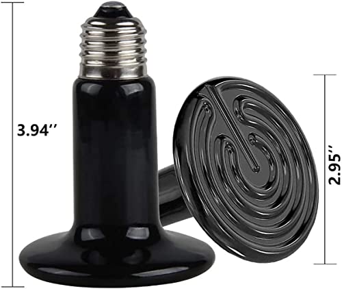 Reptile Heat Lamp, 25-150W Heat Lamp with Lampshade and Anti-Bite Iron Tube, Infrared Ceramic Heater, for Chicken Lizard Brooder Coop Aquarium,25W - size: 25 Watts